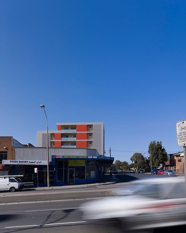 View down Dutton Street looking south from the highway