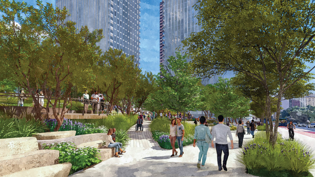 OJB designs 4.7-acre park component for BIG's Freedom Plaza plan | News ...