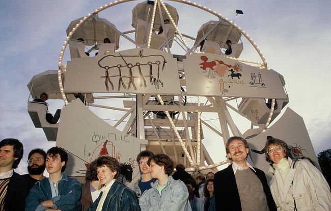 Archived Image: Jean - Michel Basquiat, painted Ferris wheel. Luna Luna, Hamburg, Germany, 1987. © Estate of Jean - Michele Basquiat/licensed by Artestar, New York. Photo © Sabina Sarnitz. Courtesy of Luna Luna LLC.