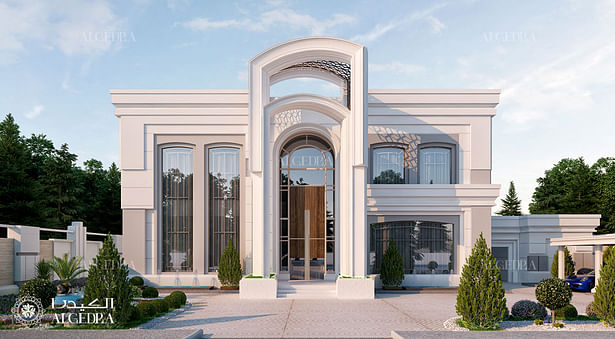 Modern villa exterior design in Dubai