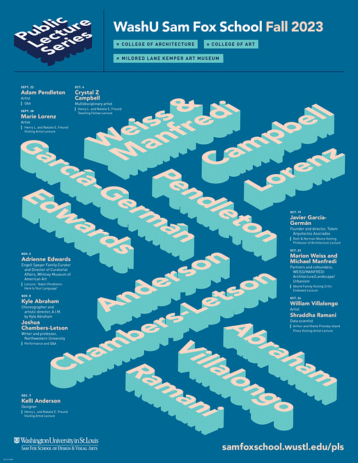 Lecture poster courtesy of the Sam Fox School of Design & Visual Arts at Washington University in St. Louis.