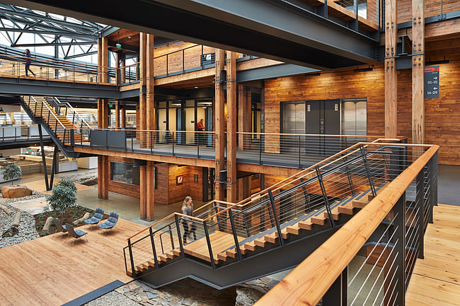 Commercial Wood Design: Federal Center South – Building 1202 in Seattle, WA. Architect – ZGF Architects LLP. Photo © Benjamin Benschneider