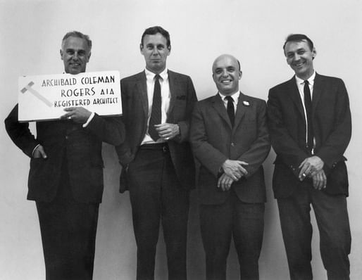 George Kostritsky on the far right, standing with RTKL partners Archibald Rogers, Francis Taliaferro, and Charles Lamb. Image courtesy of CallisonRTKL.