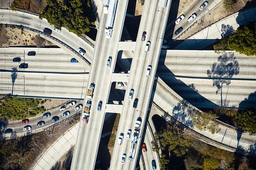 Aerial view of the 110-101 interchange in Los Angeles. Photo by Daniel Lee on Unsplash