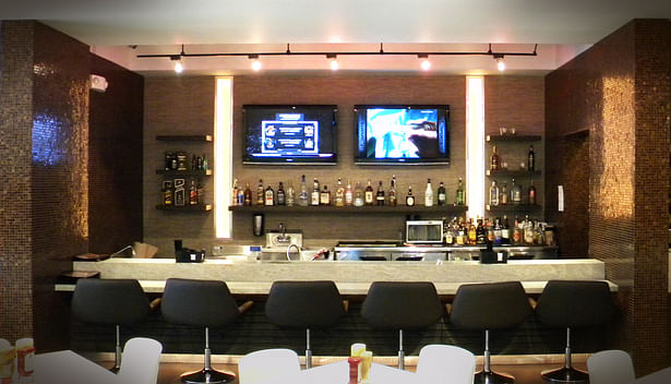 Main bar. Modern, contemporary, sleek, architecture, design.