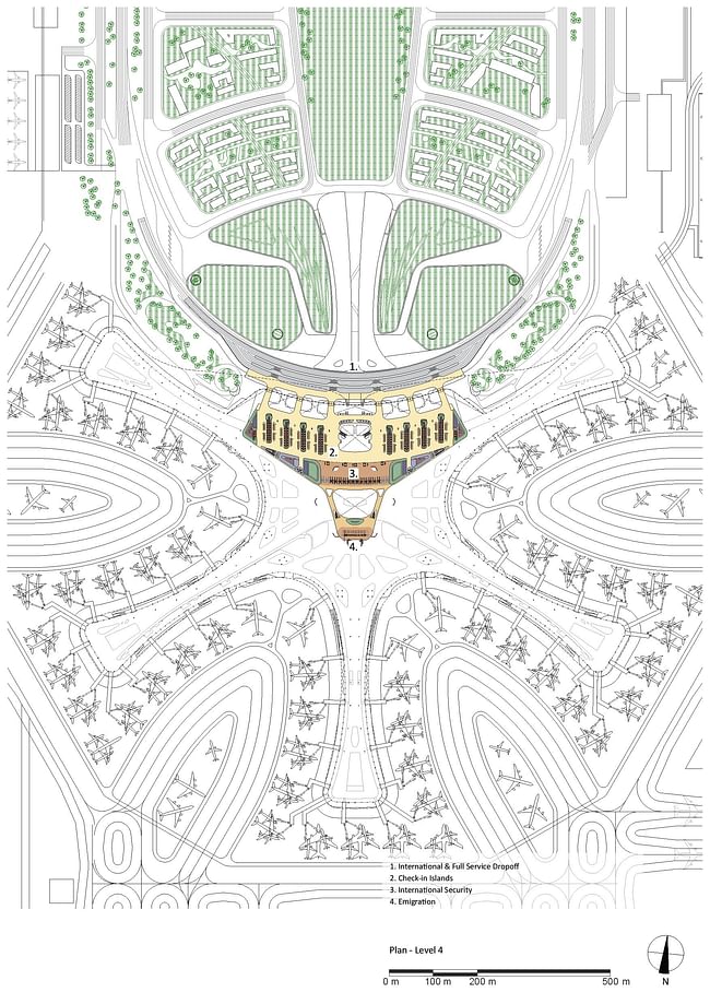 Plan - Level 4. Courtesy of Zaha Hadid Architects.