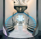 INCREADIBLE floating glass stair design with artistic iron forged balustrade - Siller Stairs