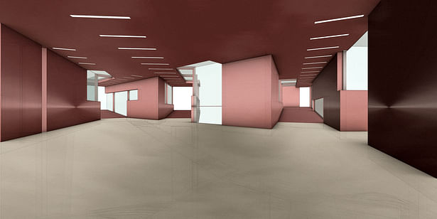 Interior Perspective of Gallery Space
