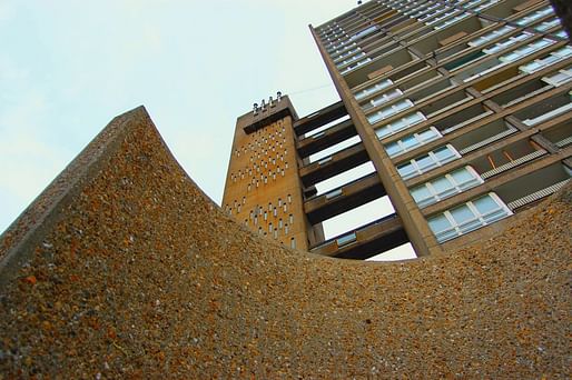 Many postwar social housing estates, like Ernö Goldfinger's 1967 Balfron Tower in Poplar, East London, were built in a modernist concrete style which critics blamed for antisocial behaviour and crime. Photo: Anna Armstrong/Flickr