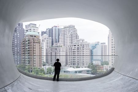 Iwan Baan: Moments in Architecture on display at Vitra Museum October 21, 2023 to March 3, 2024. Image of National Taichung Theatre, Taiwan, 2016, Architecture: Toyo Ito & Associates, Architects. Image credit: Iwan Baan