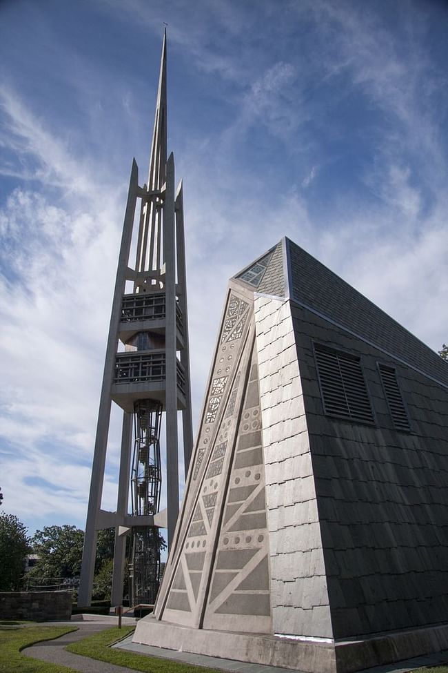The Fish Church and Carillon Tower. Photo by Robert Gregson.