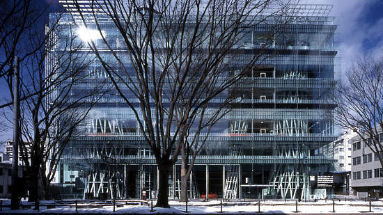 This seven-story building holds a library, gallery space and community rooms -- a complicated collection of spaces that Ito unifies through ingenious structural means. (Courtesy of Toyo Ito and Associates, Architects, Nacasa and Partners Inc.) Image via latimes.com.