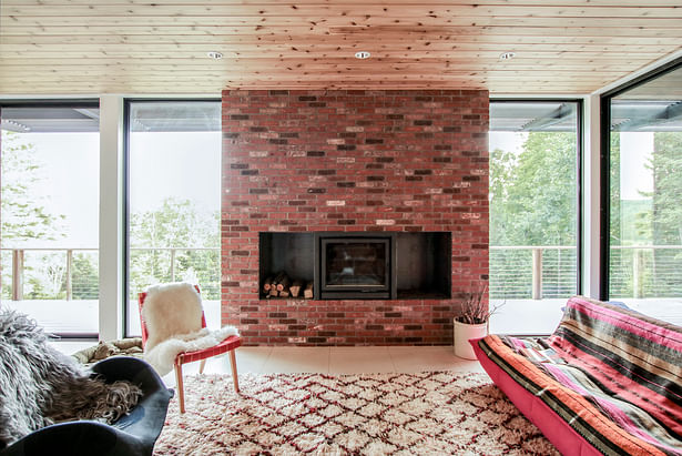 Brick Clad Fireplace Volume was Site Built off Living Space