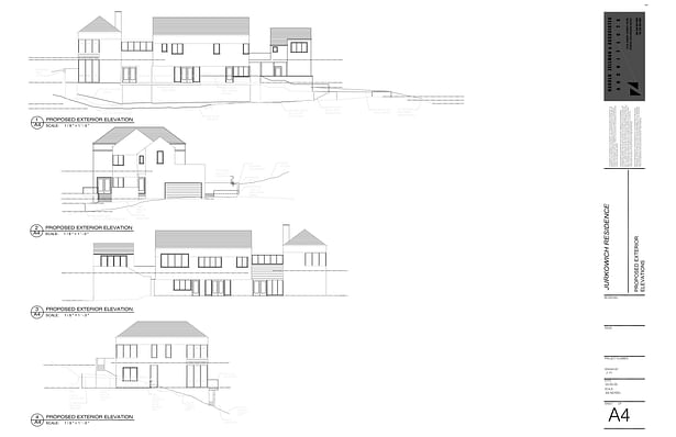 Jurkowich Residence Sheet A4 - Proposed Exterior Elevations