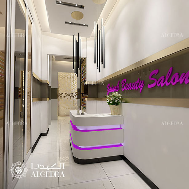 Ladies beauty salon reception design 