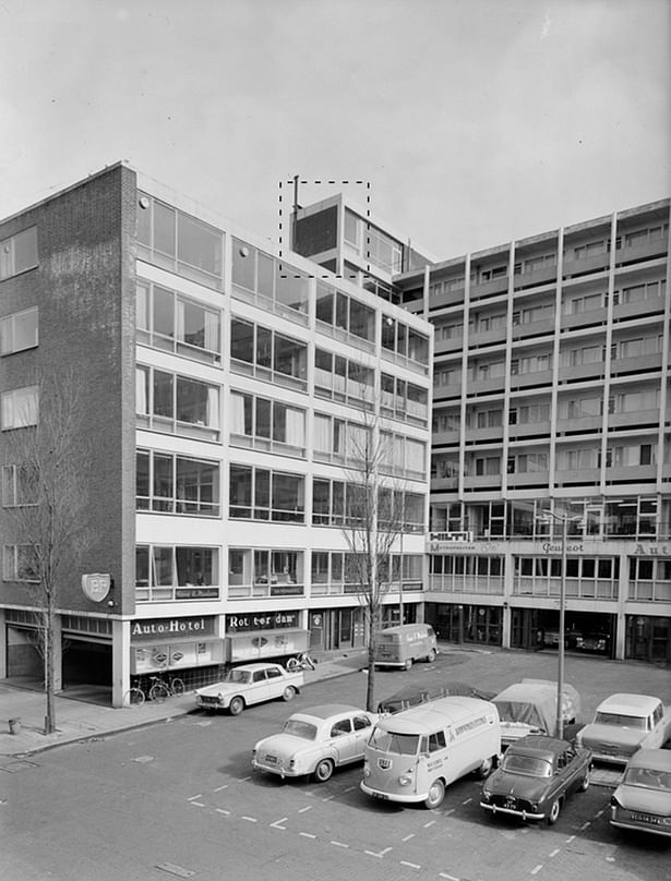 Pannekoekstraat, Rotterdam, 1962. The space in the square will become the Cabanon 60 years later. Boston and Guido are not born yet.