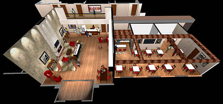 Interior Lobby for Comfort Suites at Dallas Executive Airport (SketchUp)