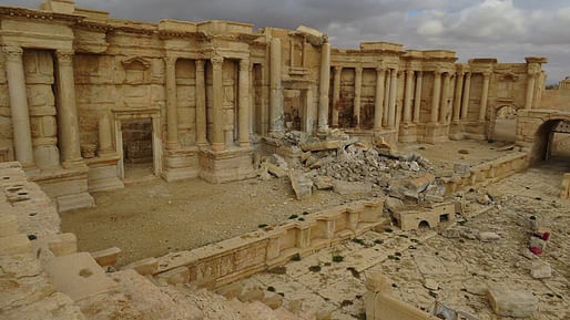 The badly damaged Roman Theater in Palmyra, Syria on March 2, 2017 after the historic site was recaptured from ISIS militants. Photo via the Syrian Directorate-General of Antiquities & Museums.