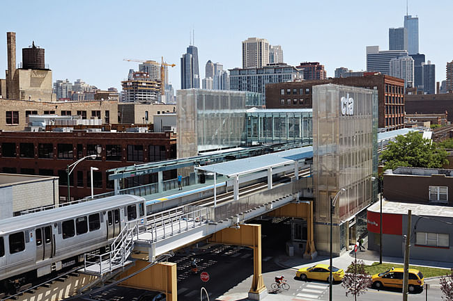 Divine Detail Honor Award: CTA Morgan Station in Chicago, Illinois by Ross Barney Architects. Photo: Kate Joyce, Kate Joyce Studios.