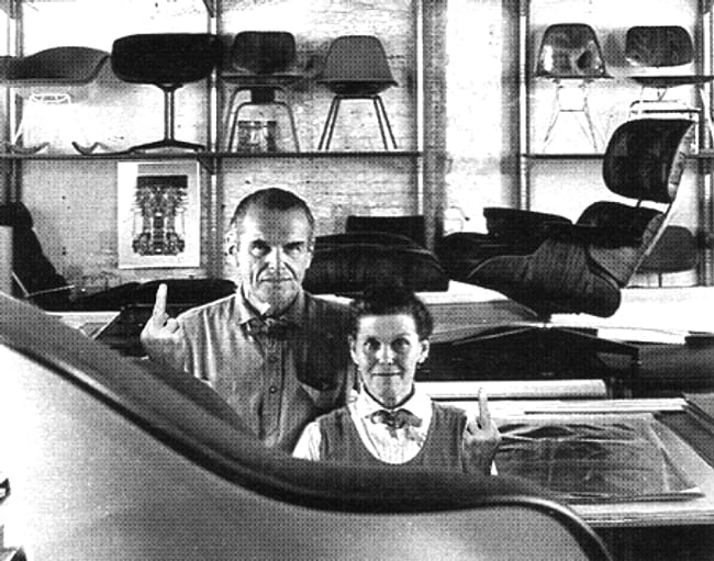 Charles and Ray Eames. Image via supportingfrankgehry.tumblr.com