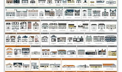 Four centuries of American house architecture surveyed in one charming poster