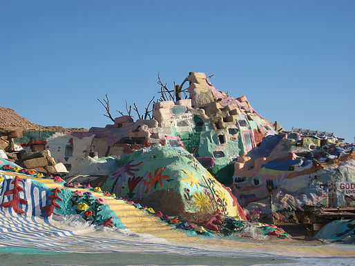 Salvation Mountain is a project by the late-Leonard Knight near the entrance to Slab City. Credit: reverend lukewarm / Flickr