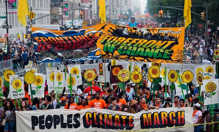 Thousands of protestors flocked to the People's Climate March in New York at the beginning of the UN Climate Summit held last week. Credit: Craig Ruttle/AP via National Geographic