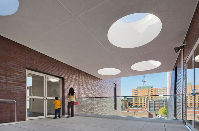Skylight and bridge detail at the charter schools. Image by Paul Rivera.
