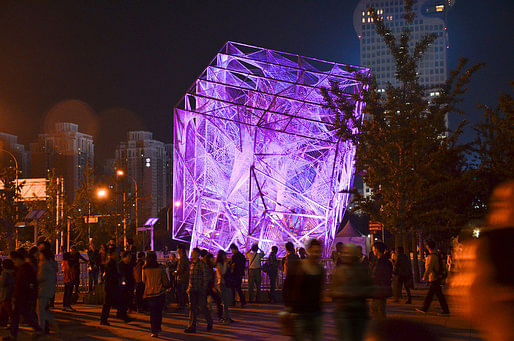 Oyler Wu Collaborative's 'The Cube' at the 2013 Beijing Biennale. Photo: Jason Wheeler.