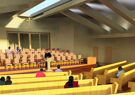 A church rendering I did in Revit for a client.