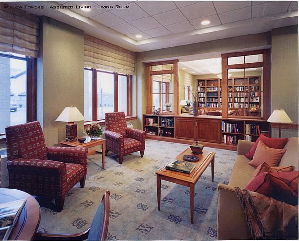 Living Room with view to Library