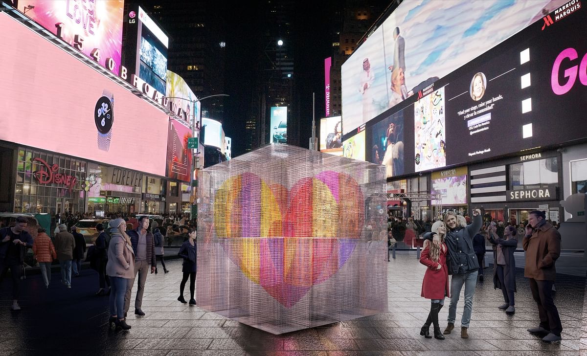 Pernilla Ohrstedt Studio wins Times Square’s 17th Love & Design Competition with oyster cage installation