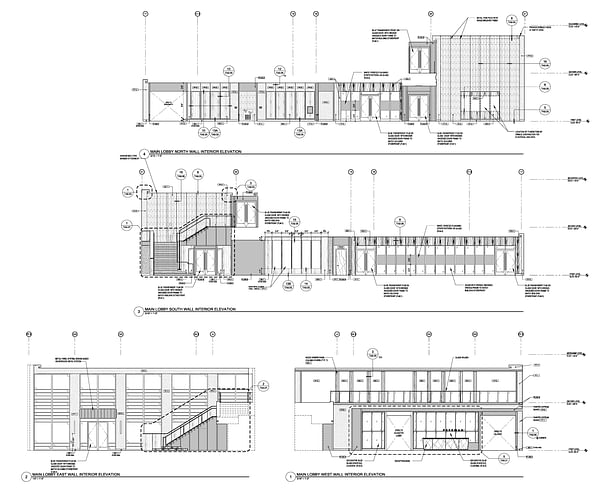 Freeman - interior elevation at lobby