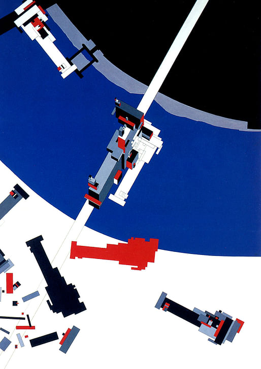 Malevich's Tektonik. Painting by Zaha Hadid. Image via http://www.arcspace.com/