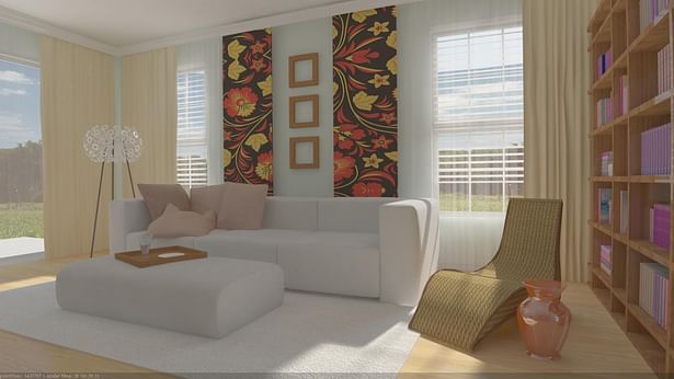 Living room view in AutoCad and 3D Max + VRay