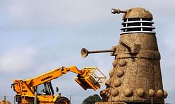 British ice-cream shoppe, Snugbury's, creates a 35ft straw Dalek for 50th anniversary