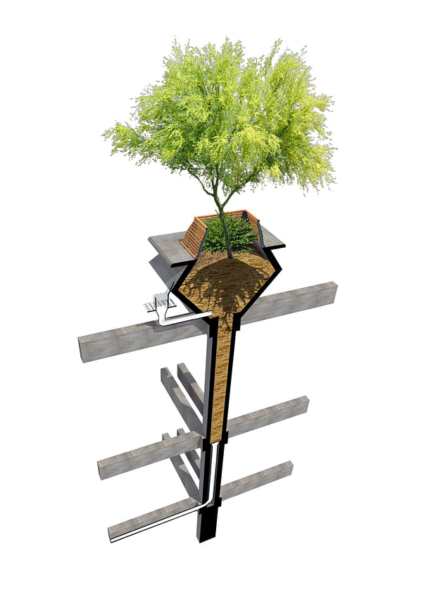 Axonometric - Tree-Pot Column