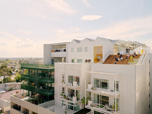 Housing winner Nightingale Village by Architecture architecture, Austin Maynard Architects, Breathe, Clare Cousins Architects, Hayball, and Kennedy Nolan. Image: © Tom Ross 