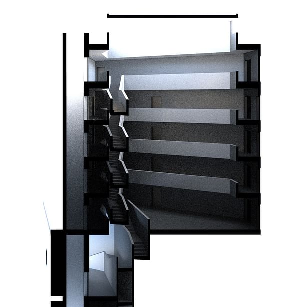 Sectional lighting study - central circulation