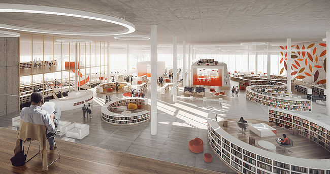 Ningbo New Library by schmidt hammer lassen. Image: schmidt hammer lassen architects. 
