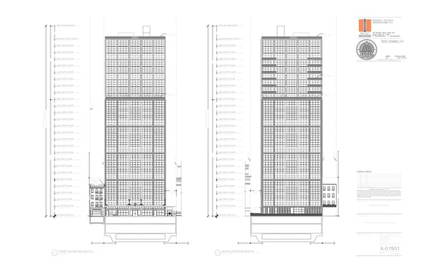 Front and Rear Elevation, 159 Broadway