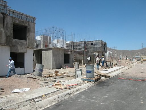 Homex low cost housing construction in Mexico. Photo: WTF Formwork. 