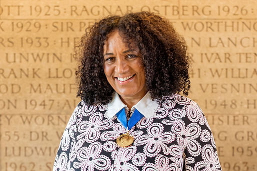 Lokko after receiving the 2024 RIBA Royal Gold Medal for Architecture. Image: © Morley von Sternberg, courtesy RIBA.