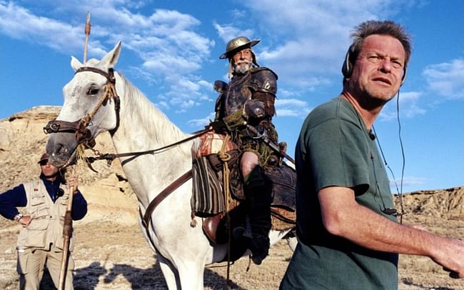 A still from 'Lost in La Mancha,' which documents Terry Gilliam's attempts to adapt 'Don Quixote' to film. Alonso used the image in reference to Moss, calling the documentary perhaps 'the most precise definition of Don Quixote.” Credit: 'Lost in La Mancha'