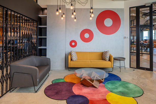 OMD Experience Corridor - colourful office interior design
