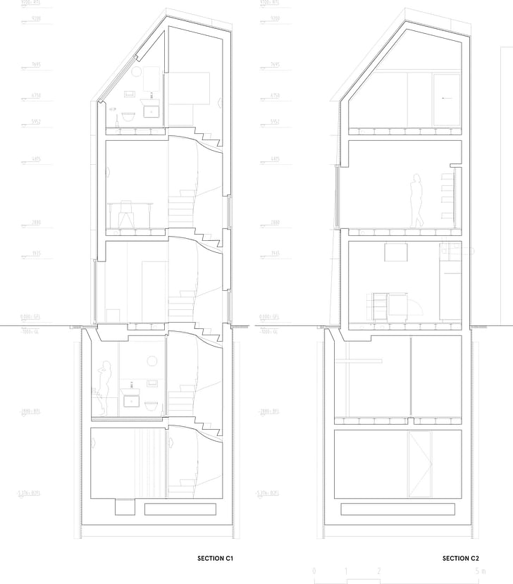 Section C1-C2, courtesy of Wiel Arets Architects (WAA)