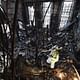 Interior of the Mackintosh Library after the fire. Image credit Jeff J Mitchell/Getty, via dailyrecord.co.uk.