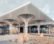 Polish transport center with tree-trunk inspired columns completed by Tremend Architecture Studio