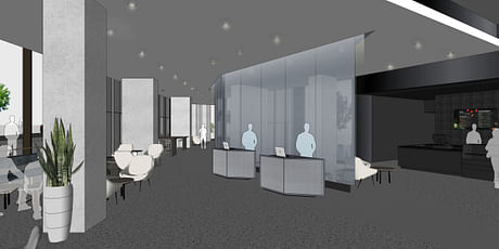 The Reception 'Blade Wall' design I'm currently working on for Equinox. The 'polished' steel option. Designed in Sketch Up. 