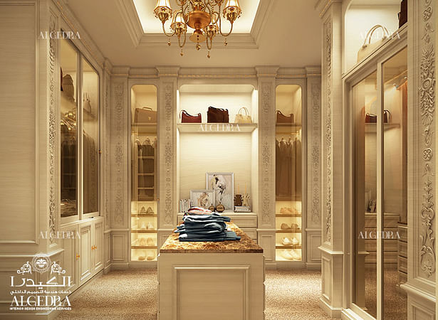 Dressing room in luxury villa 